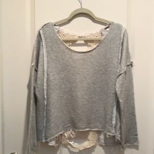 Free People Lace Back Sweatshirt
